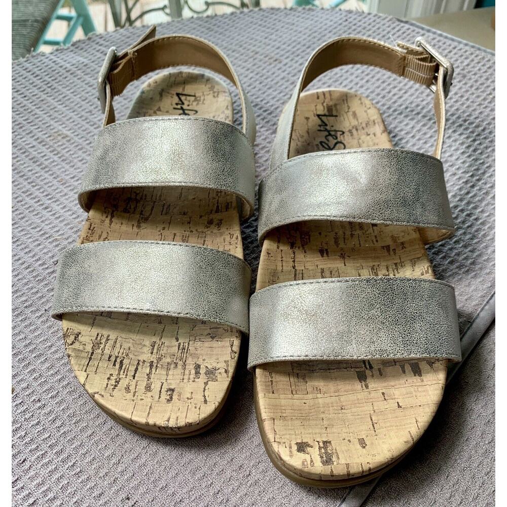 Life Stride Velocity 2.0 Womens Memory Foam Sandals Beige Size 8.5M sku 513